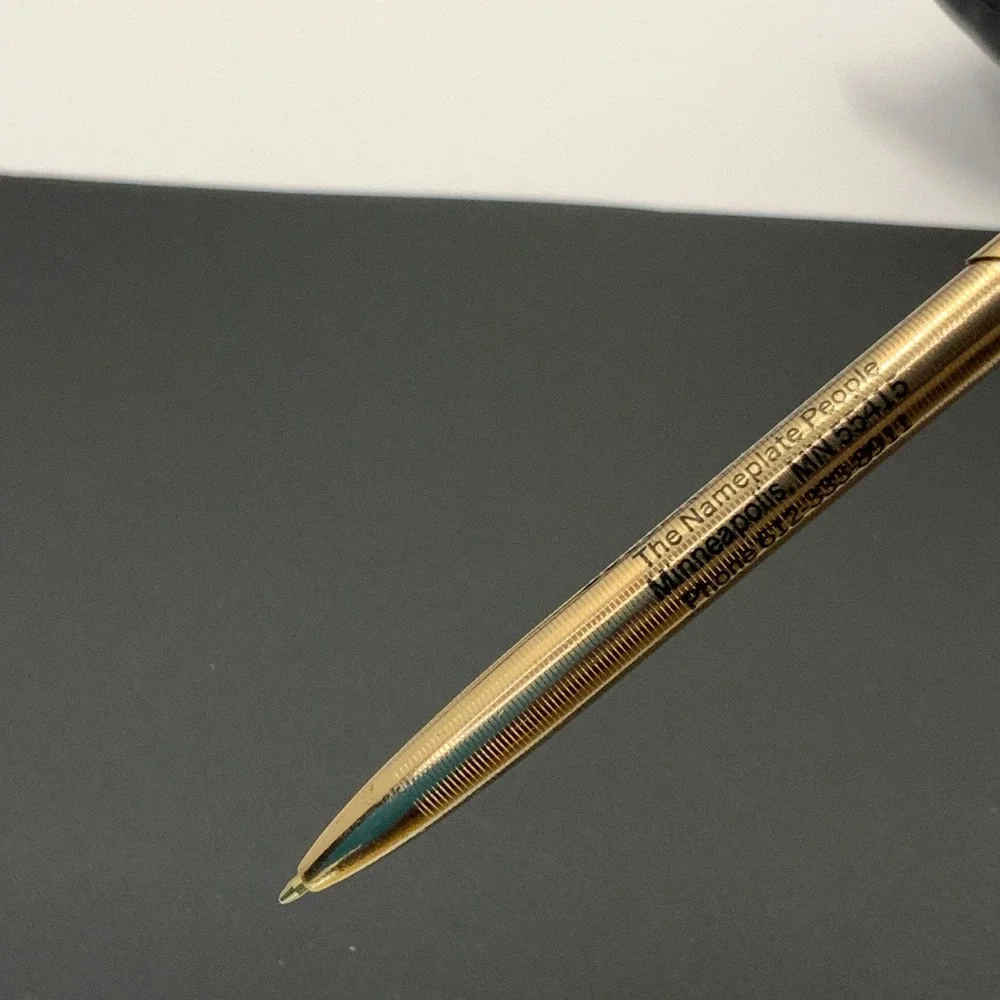 Vintage Ready-Riter Gold Tone Ballpoint Pen Douglas Corporation Advertising USA